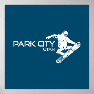 Park City Utah Snowboarder Poster