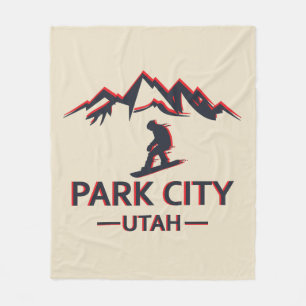 Park city Utah snowboarding Fleece Blanket