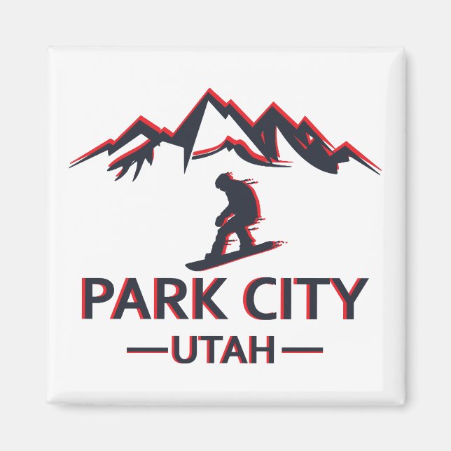 Park city Utah snowboarding Magnet (Front)