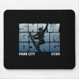 Park City Utah Snowboarding Resort Cool Vintage Sn Mouse Pad