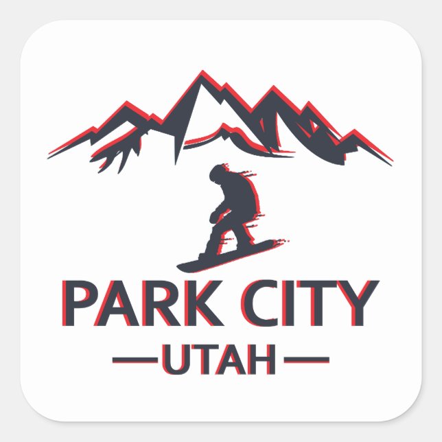 Park city Utah snowboarding Square Sticker (Front)
