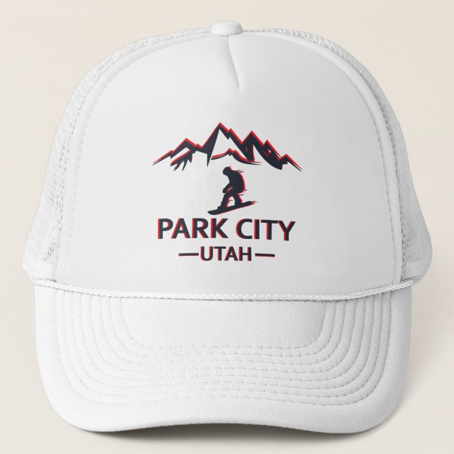 Park city Utah snowboarding Trucker Hat (Front)