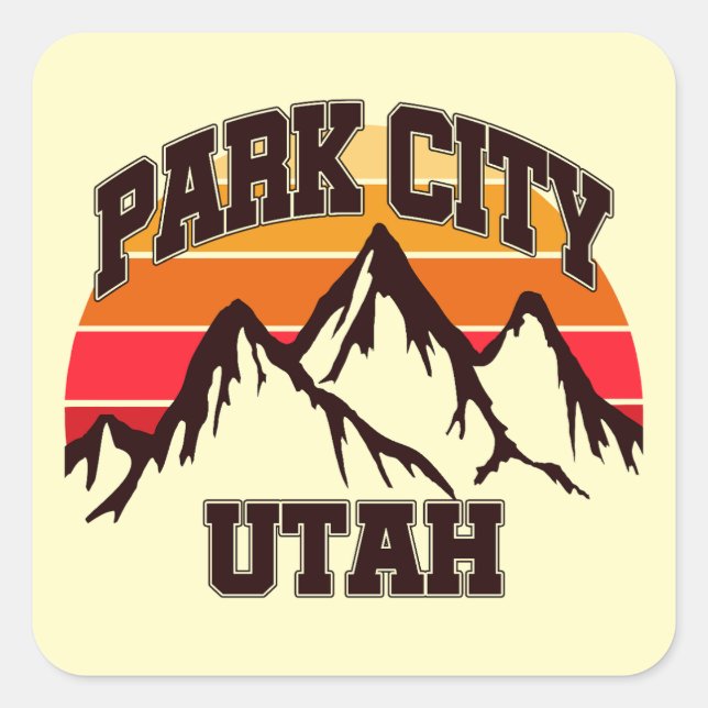 Park City,Utah Square Sticker (Front)