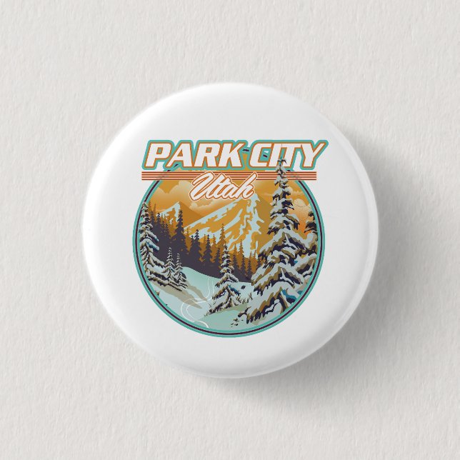 Park City Utah Travel Logo 3 Cm Round Badge (Front)