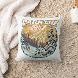 Park City Utah Travel Logo Cushion
