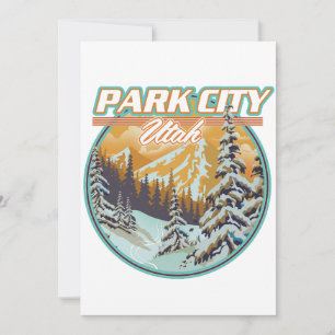 Park City Utah Travel Logo Invitation