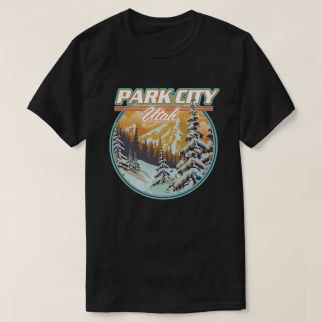 Park City Utah Travel Logo T-Shirt (Design Front)