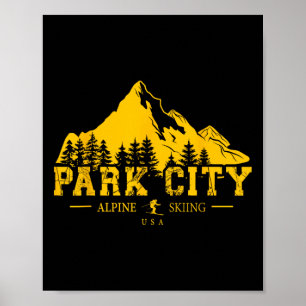 Park City Utah Usa Ski Resort Alpine Skiing Souven Poster