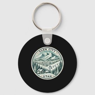 Park City Utah Ut Skiing Mountain Key Ring