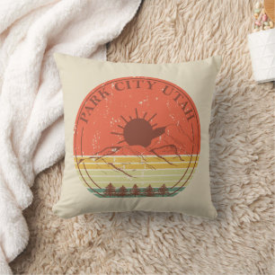 Park city Utah vintage Cushion