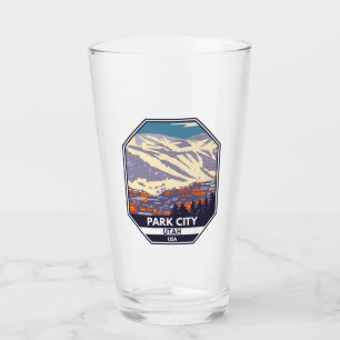 Park City Utah Winter Area Emblem Glass