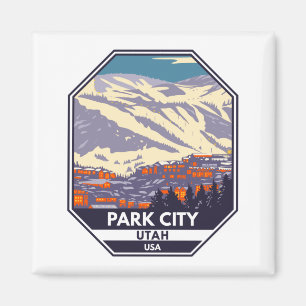 Park City Utah Winter Area Emblem   Magnet