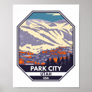 Park City Utah Winter Area Emblem   Poster