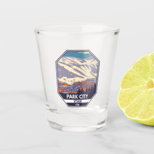 Park City Utah Winter Area Emblem Shot Glass