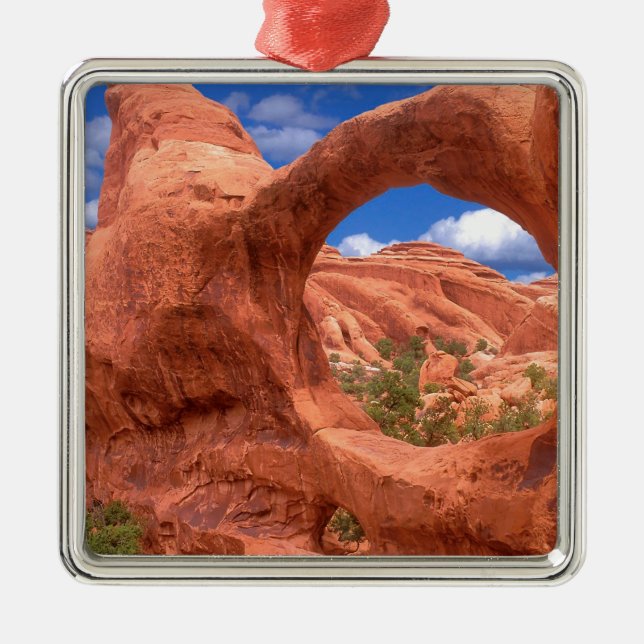 Park Double O Arch Arches Utah Metal Ornament (Front)
