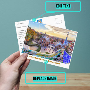 Park Guell Barcelona Spain Modern Postcard