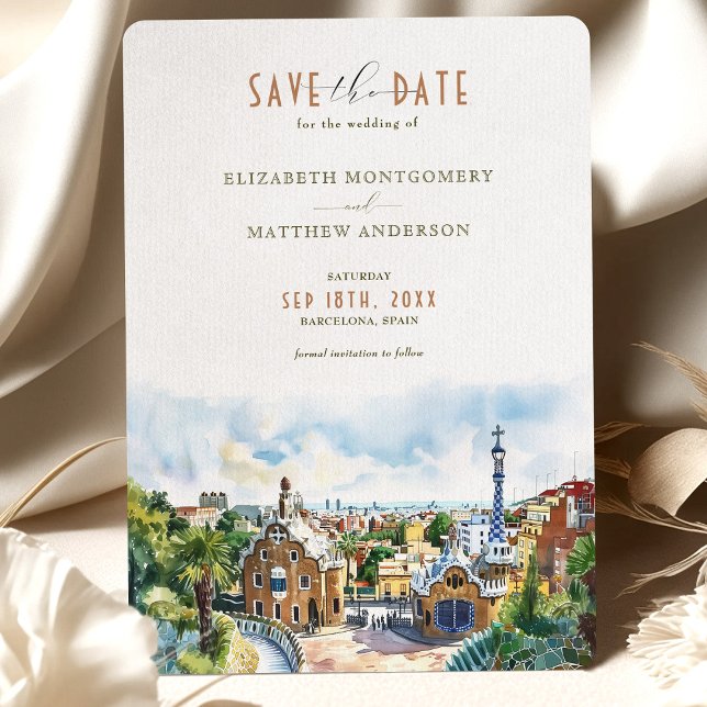 Park Güell Gaudi Barcelona Save-the-Date Invitation (Creator Uploaded)