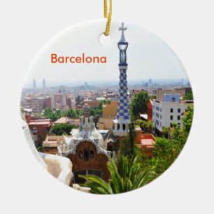 Park Guell in Barcelona, Spain Ceramic Ornament