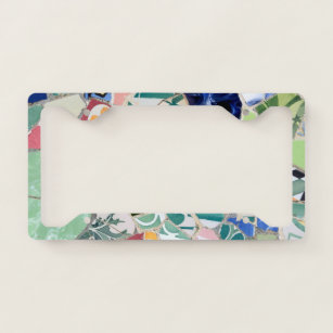 Park Guell mosaics Licence Plate Frame
