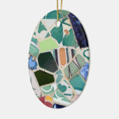 Park Guell mosaics oval Ornament (Left)