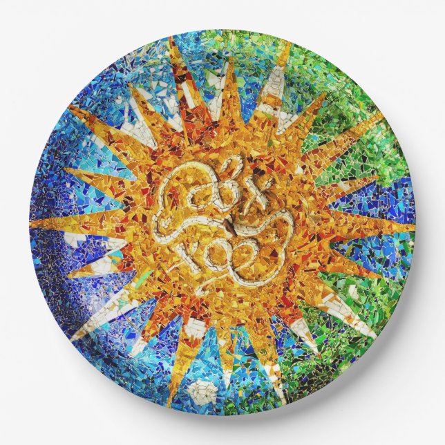 Park Guell mosaics Paper Plate (Front)