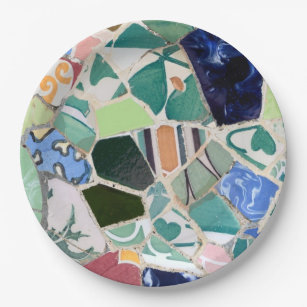 Park Guell mosaics Paper Plate