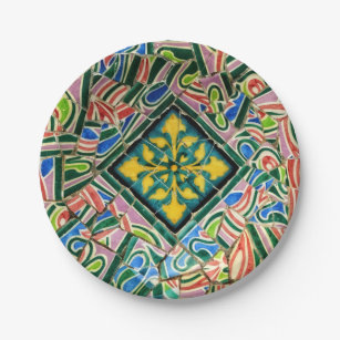 Park Guell mosaics Paper Plate