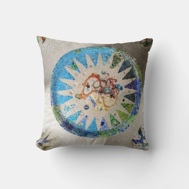 Park Guell mosaics pillow (Front)