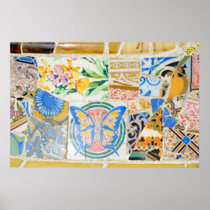 Park Guell mosaics Poster