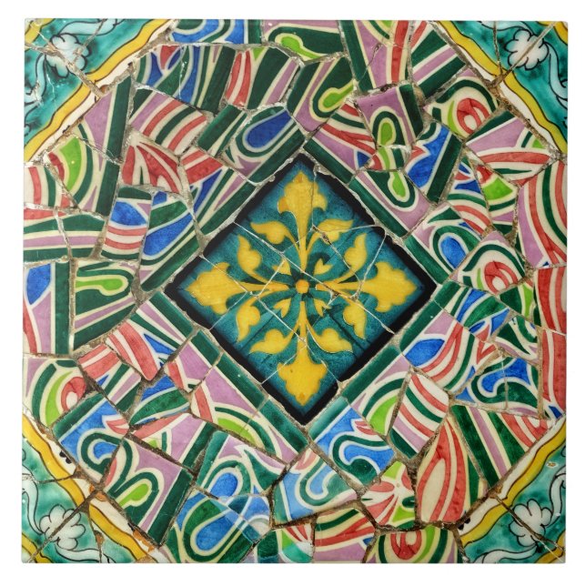 Park Guell mosaics Tile (Front)