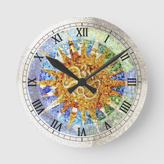 Park Guell mosaics Wall Clock (Front)