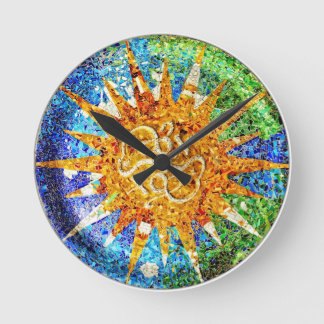 Park Guell mosaics Wall Clock