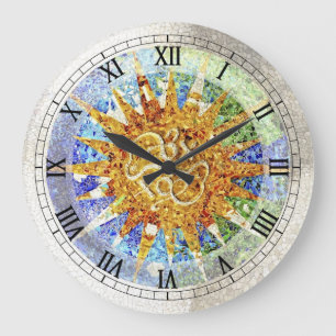 Park Guell mosaics Wall Clock