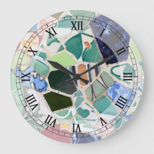 Park Guell mosaics Wall Clock