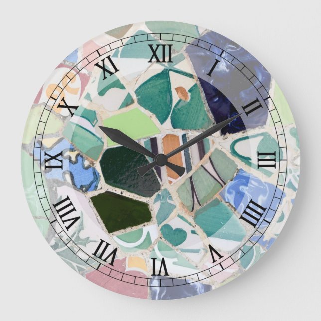 Park Guell mosaics Wall Clock (Front)