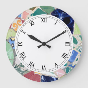Park Guell mosaics Wall Clock