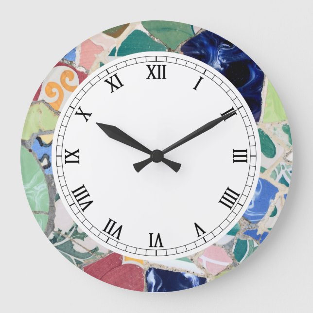 Park Guell mosaics Wall Clock (Front)