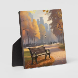 Park in autumn plaque