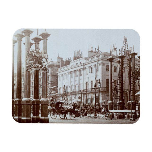 Park Lane being decorated for Queen Victoria's Dia Magnet (Horizontal)