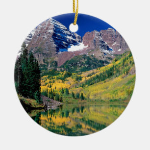 Park Maroon Bells White River Forest Colorado Ceramic Tree Decoration