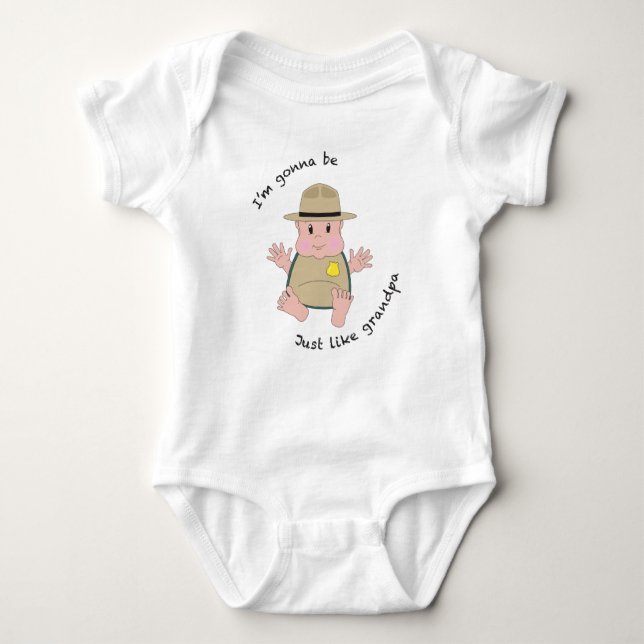 Park ranger grandpa baby bodysuit (Front)
