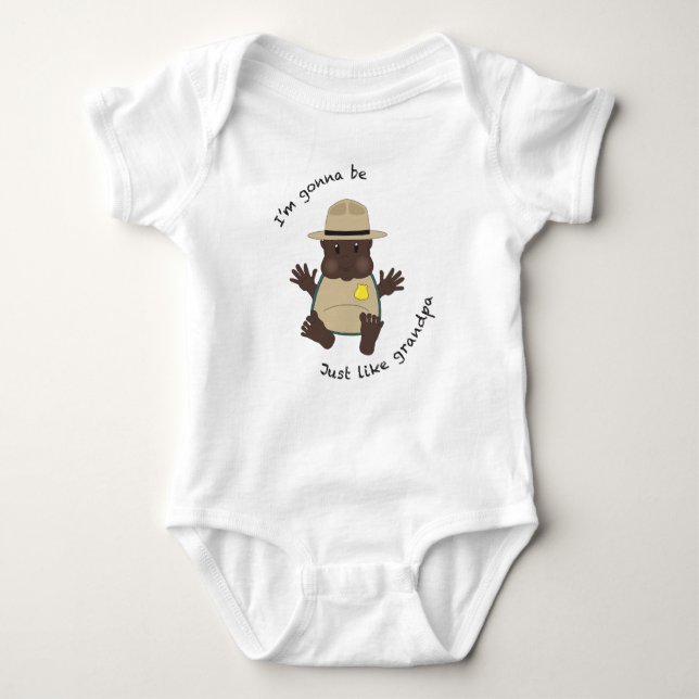 Park ranger grandpa baby bodysuit (Front)