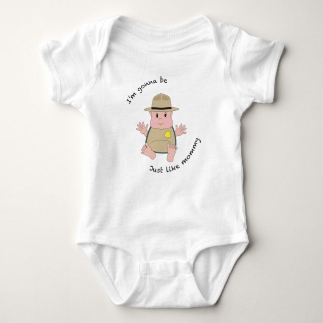 Park ranger mummy baby bodysuit (Front)