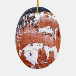 Park Snowy Bryce Canyon Utah Ceramic Ornament