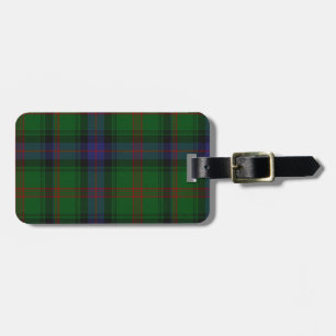 Park tartan green blue plaid luggage tag