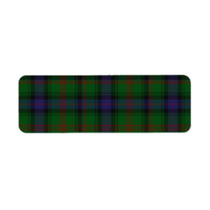 Park tartan green blue plaid return address label