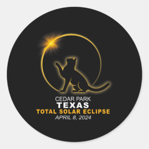 Park Total Solar Eclipse Apr 8 2024 Classic Round Sticker