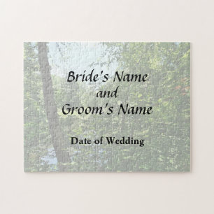 Park With Bridge in Distance Wedding Products Jigsaw Puzzle