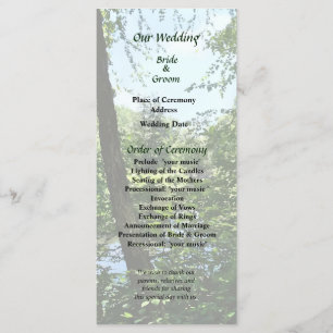 Park With Bridge in Distance Wedding Program