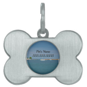 Parked At Mackinac Harbour Pet ID Tag